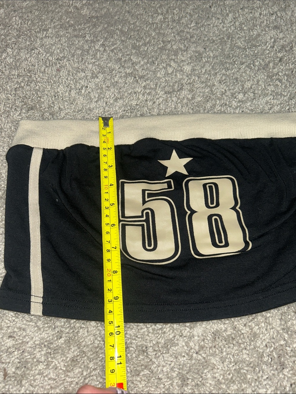Black & Cream '58' Strapless Crop Tube Top - Picture 3 of 4